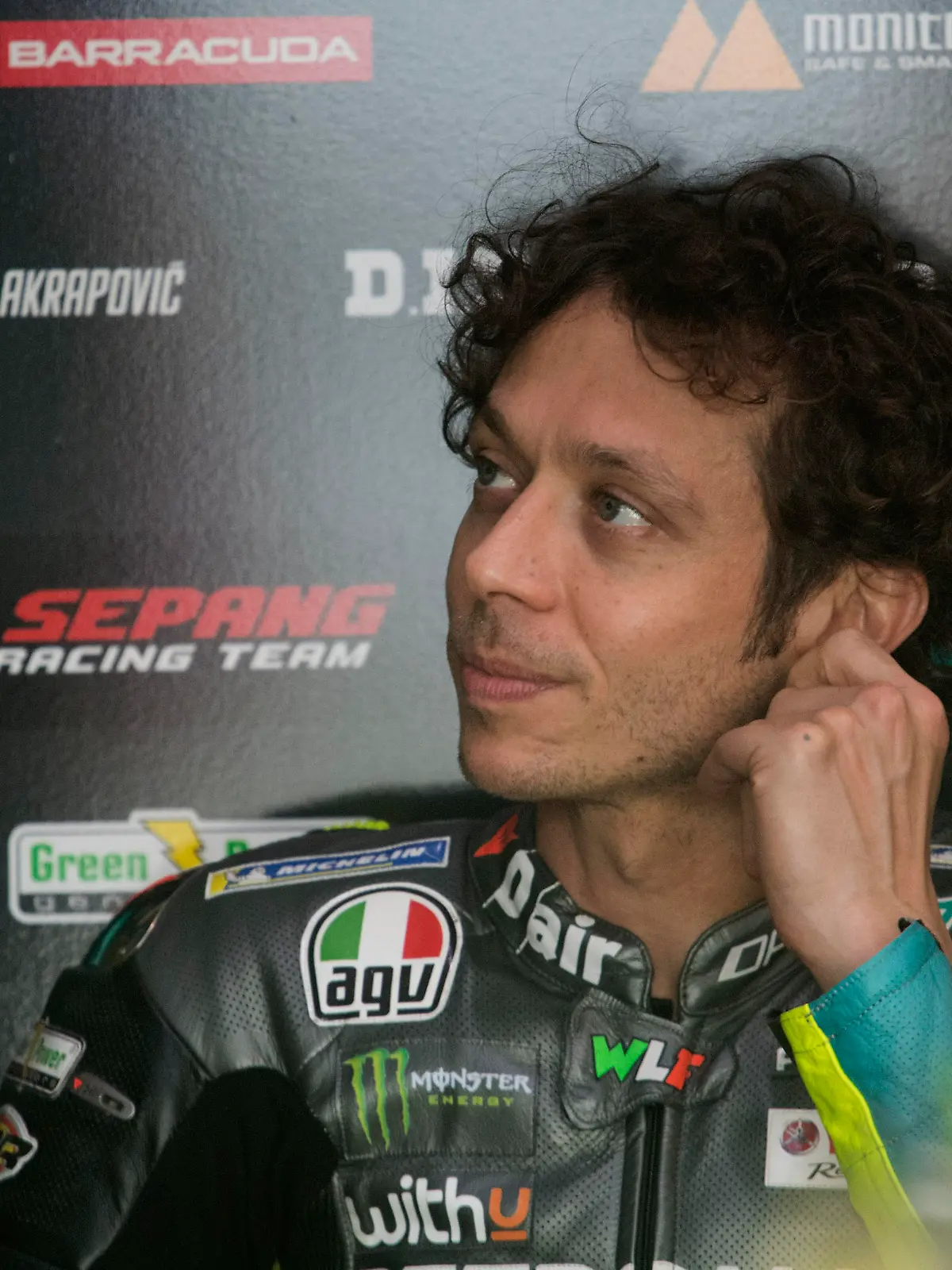 DOHA, QATAR - APRIL 03: Valentino Rossi of Italy and Petronas Yamaha SRT  prepares to start in box during the MotoGP of Qatar - Qualifying at Losail Circuit on April 03, 2021 in Doha, Qatar. (Photo by Mirco Lazzari gp/Getty Images)