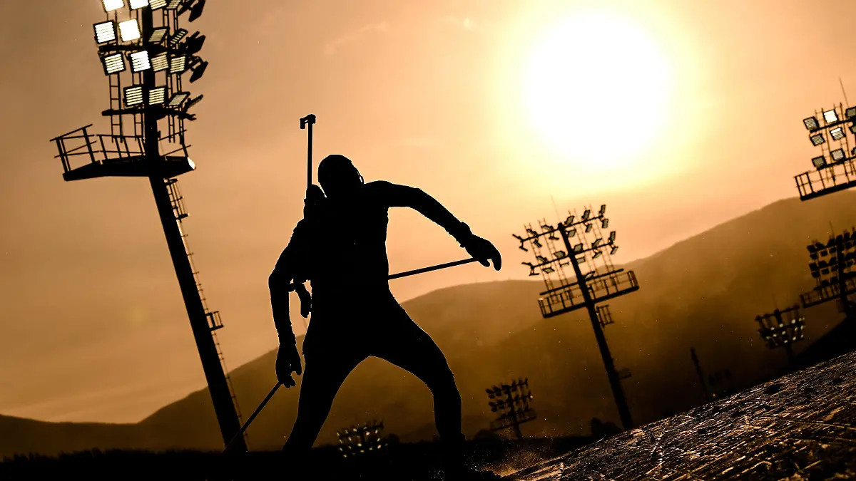  China Olympics 2022 Biathlon Men 8119366 18.02.2022 Germany s Benedikt Doll competes in the biathlon men s 15 km mass start event during the Beijing 2022 Winter Olympic Games, Olympische Spiele, Olympia, OS at National Biathlon Centre in Zhangjiakou, China. Alexey Filippov / Sputnik Zhangjiakou China PUBLICATIONxINxGERxSUIxAUTxONLY Copyright: xAlexeyxFilippovx