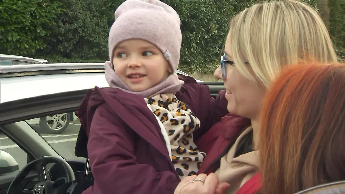 Ukrainische Familie in Hofheim aufgenommen.