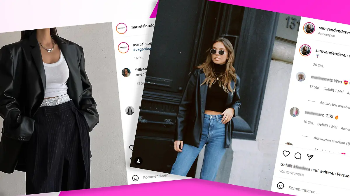 Frauen, die Lederblazer tragen.