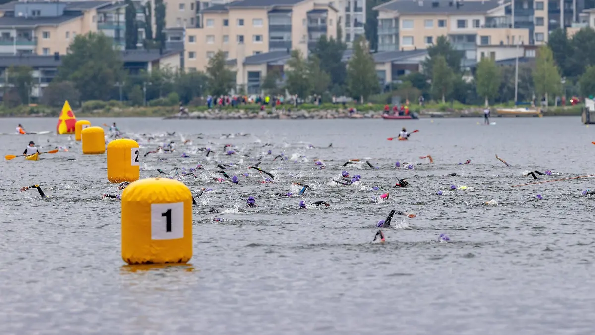 Participants during the women s Ironman 70.3 World Championship, WM, Weltmeisterschaft on August 26, 2023 in Lahti, Finland. Lahti Finland LKFTVX20230826132645SOVL PUBLICATIONxNOTxINxSUIxAUTxFRAxKORxJPNxSWExNORxFINxDENxNED Copyright: xPepexKorteniemix LKFTVX20230826132645SOVL