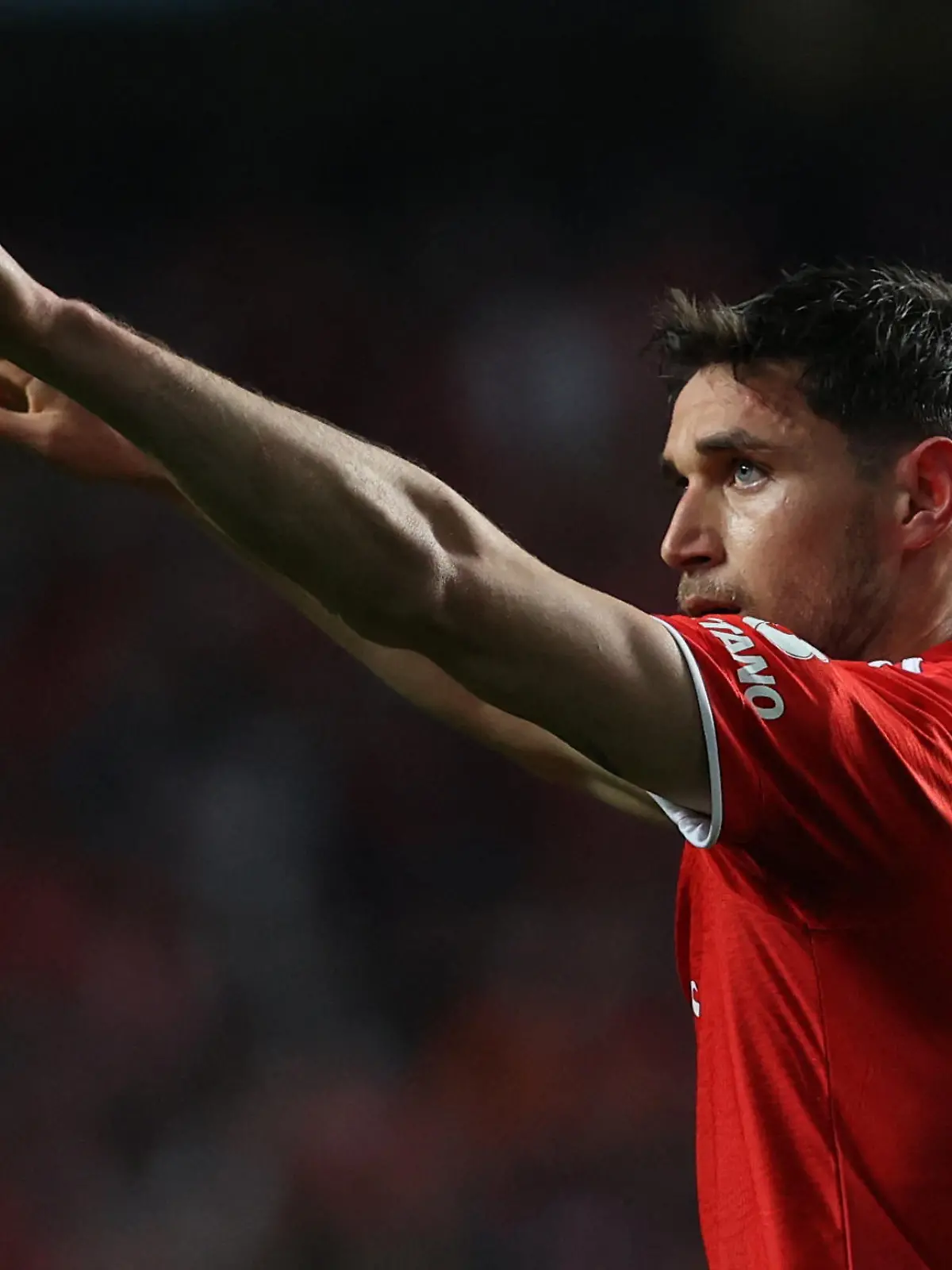 Soccer Football - Champions League - Round of 16 First Leg - Benfica v Ajax Amsterdam - Estadio da Luz, Lisbon, Portugal - February 23, 2022  Benfica's Roman Yaremchuk celebrates scoring their second goal REUTERS/Rodrigo Antunes