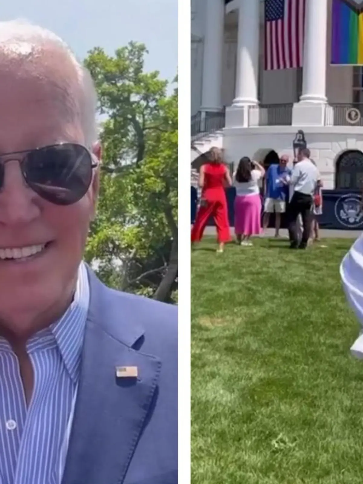 Trans-Aktivistin Rose Montoya (27) durfte vor dem Weißen Haus mit US-Präsident Joe Biden den "Pride Month" feiern. Doch die Party scheint ihr zu Kopf zu steigen – denn sie zieht blank!