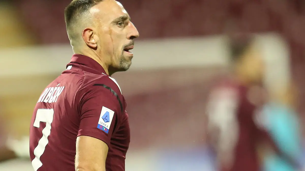 Italy: Serie a football match Salernitana vs Spezia Salernitana s French forward Franck Ribery looks during the Serie A football match between Salernitana and Spezia at the Arechi Stadium in Salerno, southern Italy, on February 7, 2021. ABPH2468 Copyright: xAntonioxBalascox