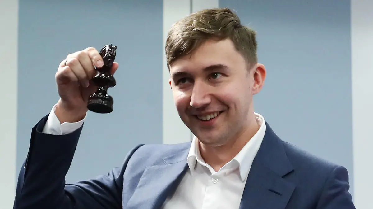 MOSCOW, RUSSIA - JANUARY 22, 2020: Russian Chess Grandmaster Sergey Karjakin during a press conference, PK, Pressekonferenz on the Moscow Open 2020 International Chess Cup. Stanislav Krasilnikov/TASS PUBLICATIONxINxGERxAUTxONLY TS0CB233