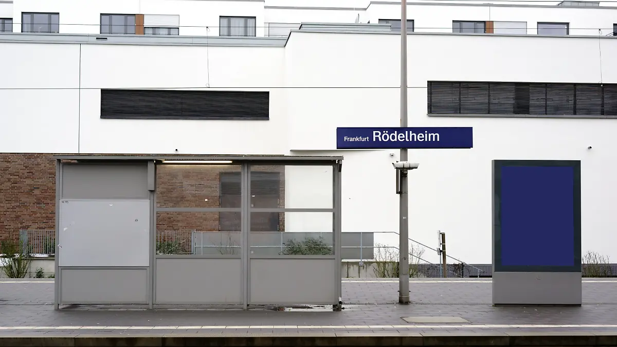 The platform as well as a new shelter of the S-Train station Frankfurt Roedelheim.