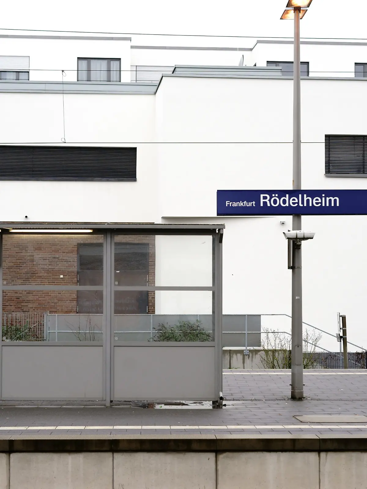 The platform as well as a new shelter of the S-Train station Frankfurt Roedelheim.