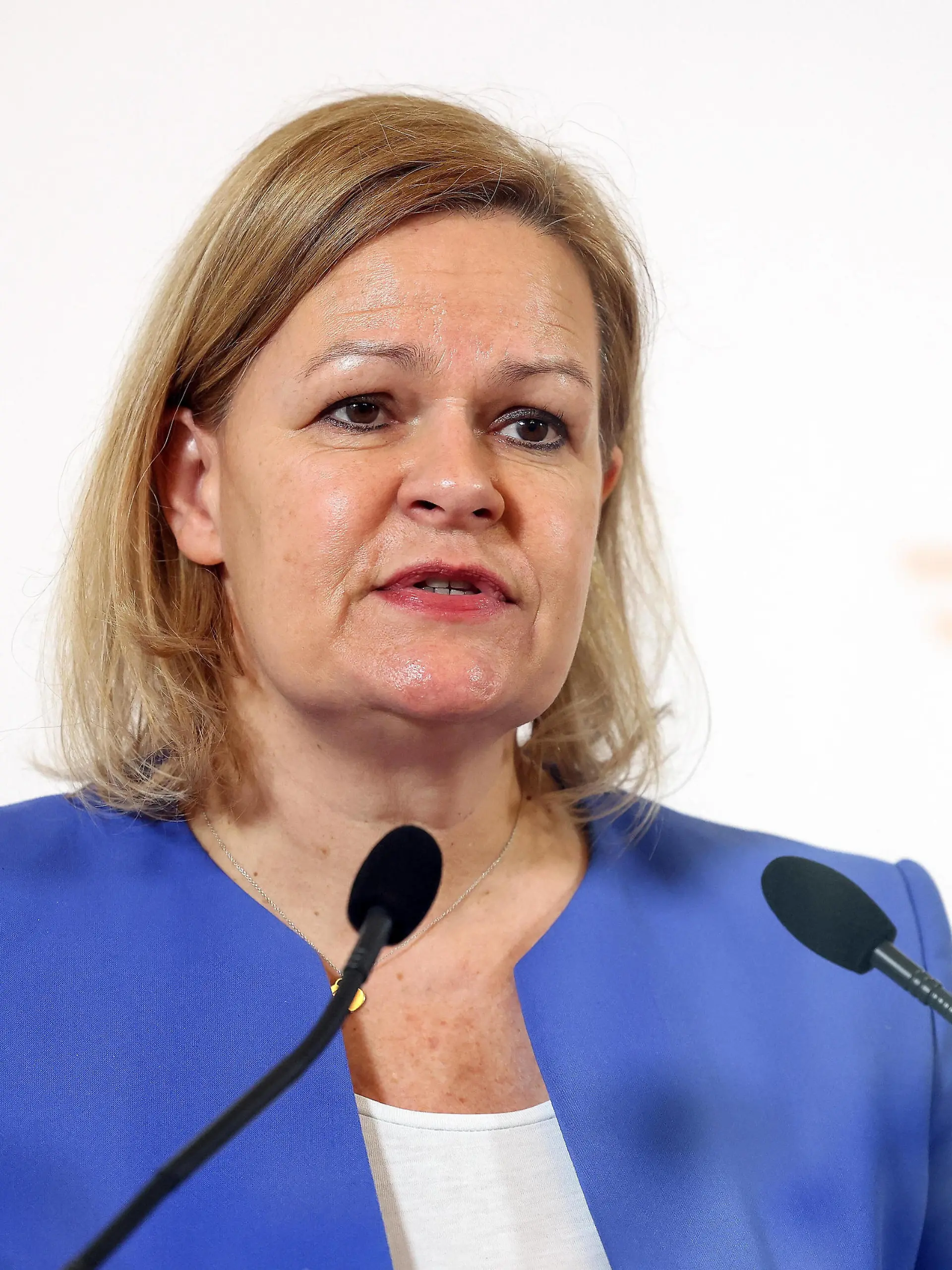  20220221 Press conference on the International Repatriation Ministerial Conference in Vienna VIENNA, AUSTRIA - FEBRUARY 21: Federal Minister of the Interior and Home Affairs Nancy Faeser SPD at Press conference - on the International Repatriation Ministerial Conference in Vienna at Federal Ministry of the Interior on February 21, 2022 in Vienna, Austria. 220221_SEPA_10_011 Copyright: xMichaelxIndrax SEPAxMedia