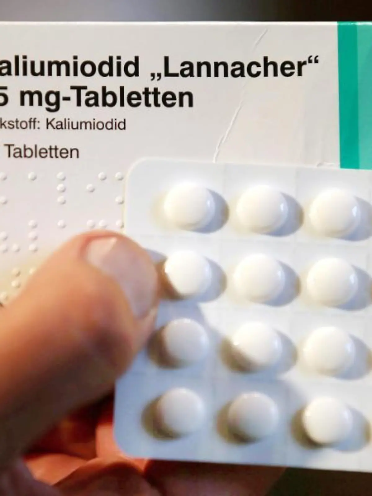 Eine Packung Jodtabletten