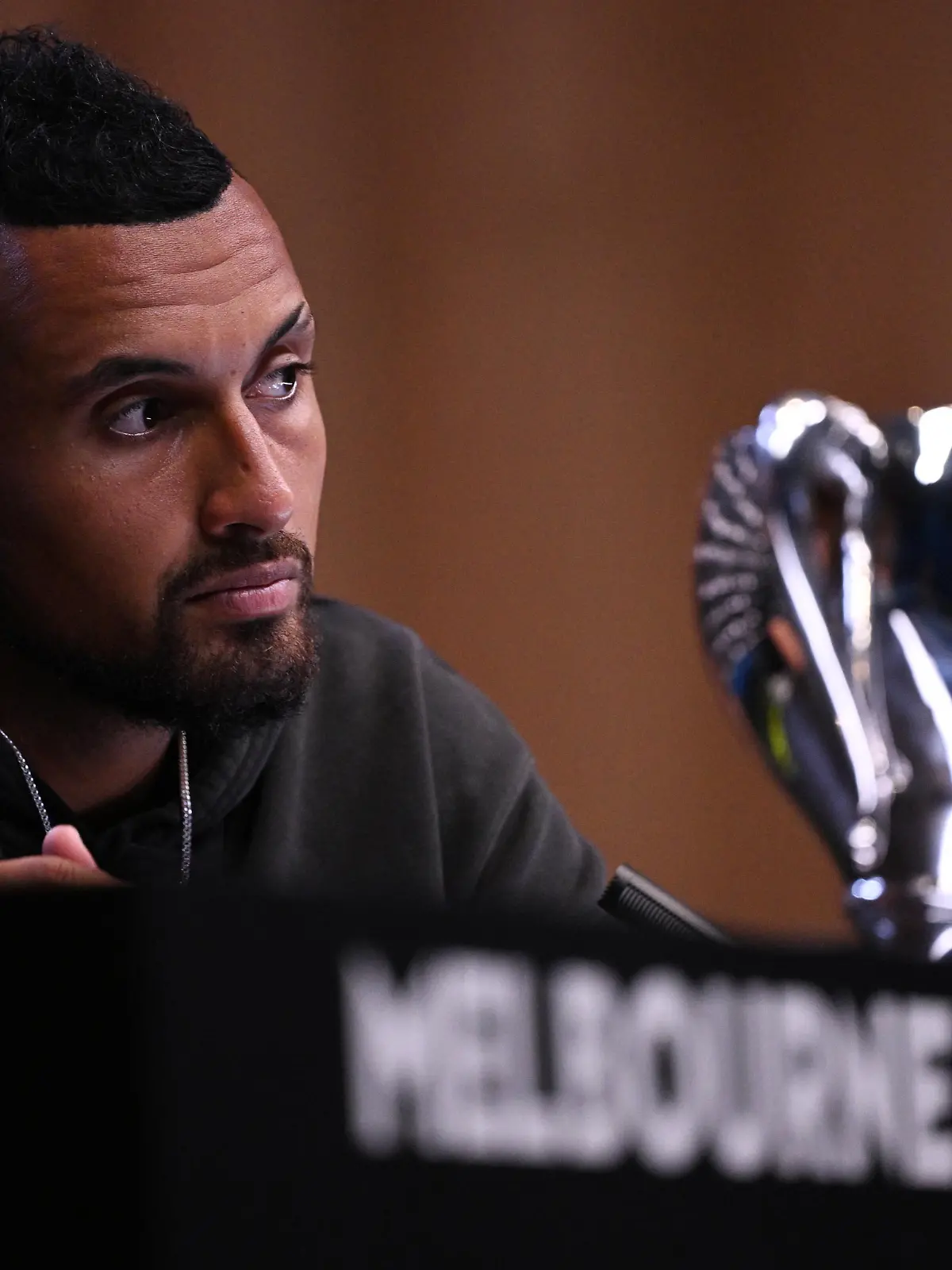 TENNIS AUSTRALIAN OPEN, Nick Kyrgios of Australia during a press conference, PK, Pressekonferenz following their Mens Doubles Final win against Matthew Ebden and Max Purcell of Australia on Day 13 of the Australian Open, at Melbourne Park, in Melbourne, Sunday, January 30, 2022.  ACHTUNG: NUR REDAKTIONELLE NUTZUNG, KEINE ARCHIVIERUNG UND KEINE BUCHNUTZUNG MELBOURNE VIC AUSTRALIA PUBLICATIONxINxGERxSUIxAUTxONLY Copyright: xJAMESxROSSx 20220130001618120747 