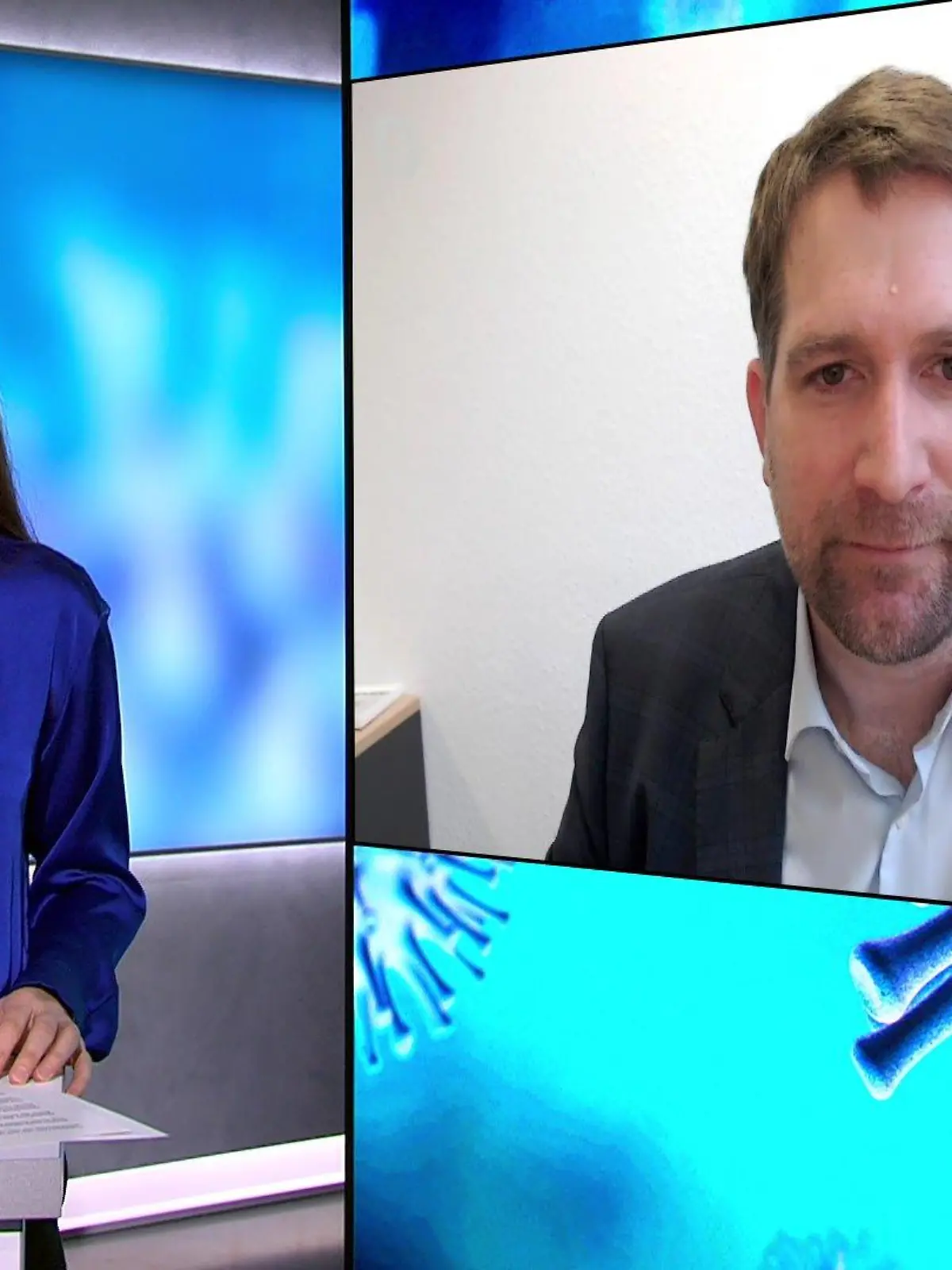 Tamara Bilic spricht mit Prof. Thorsten Lehr
