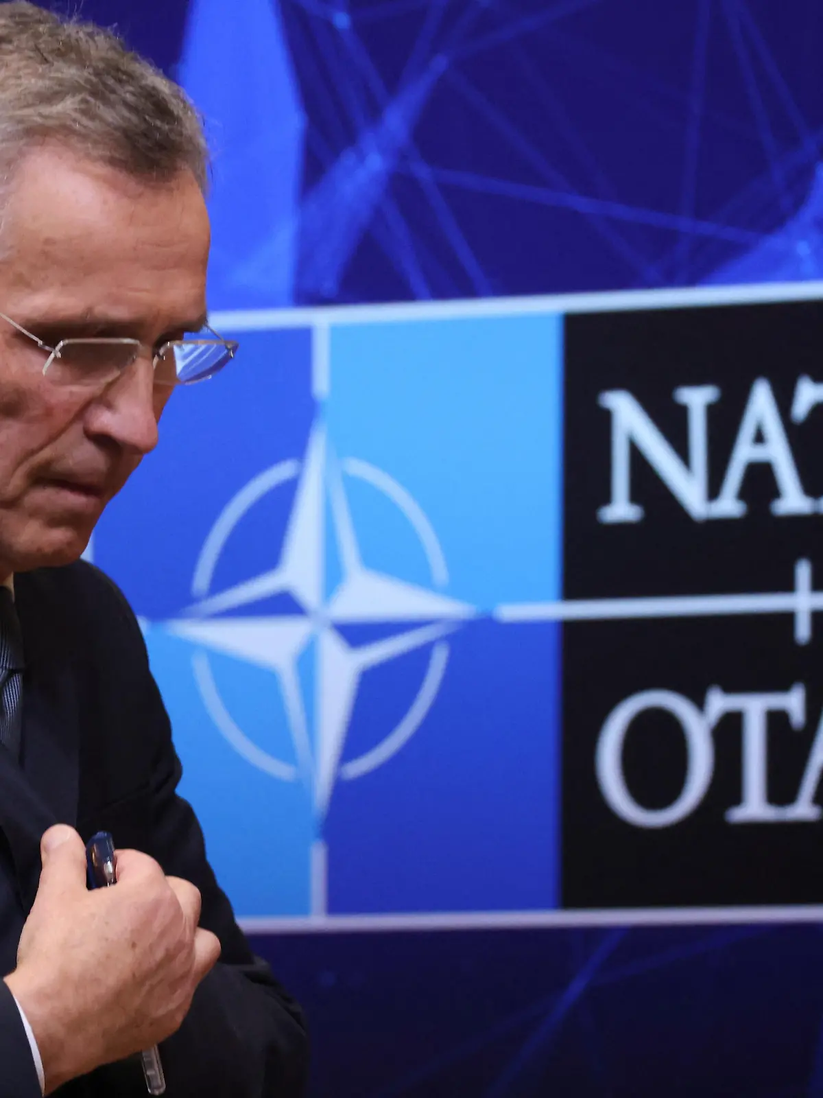 NATO Secretary-General Jens Stoltenberg holds a news conference on Russia's attack on Ukraine, in Brussels, Belgium February 24, 2022. REUTERS/Yves Herman