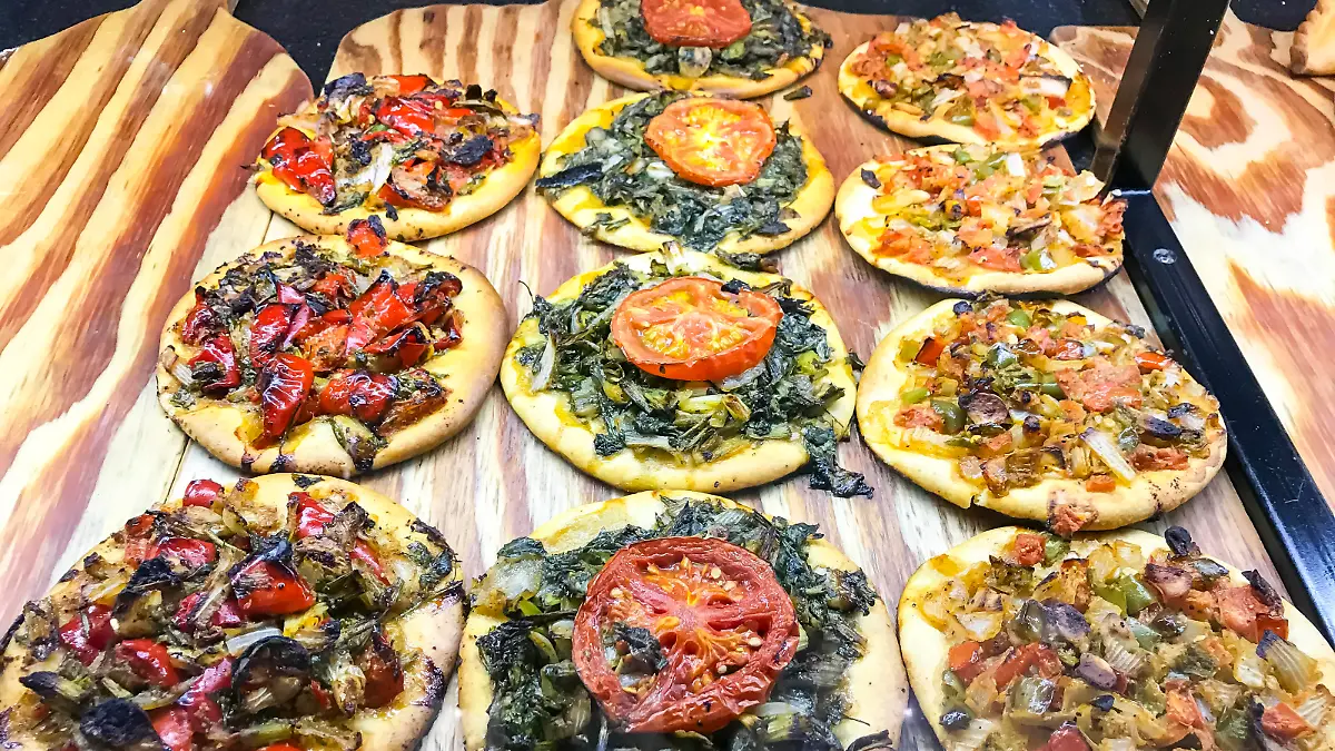 Spanish cuisine - open pies with vegetables (Coca de Verduras, coca de TrampÃ³).