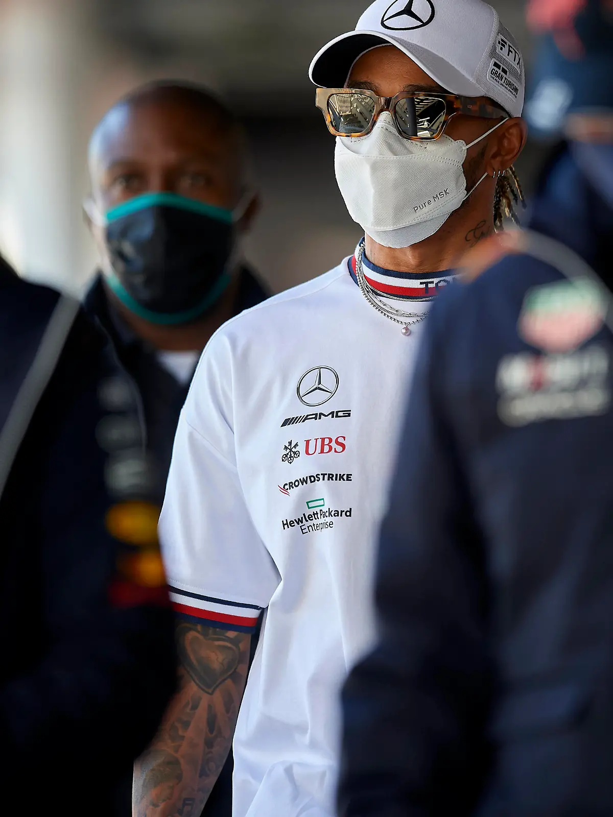 Lewis Hamilton of Great Britain and Mercedes AMG Petronas F1 Team during Day One of F1 Testing at Circuit de Barcelona-Catalunya on February 23, 2022 in Barcelona, Spain. (Photo by Jose Breton/Pics Action/NurPhoto)