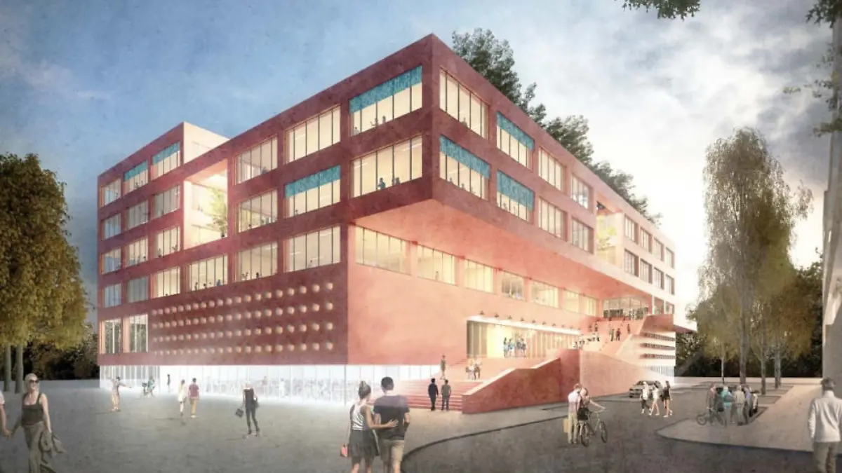 Der Neubau der Stadtteilschule Altona in Hamburg soll Anfang Oktober fertiggestellt werden,