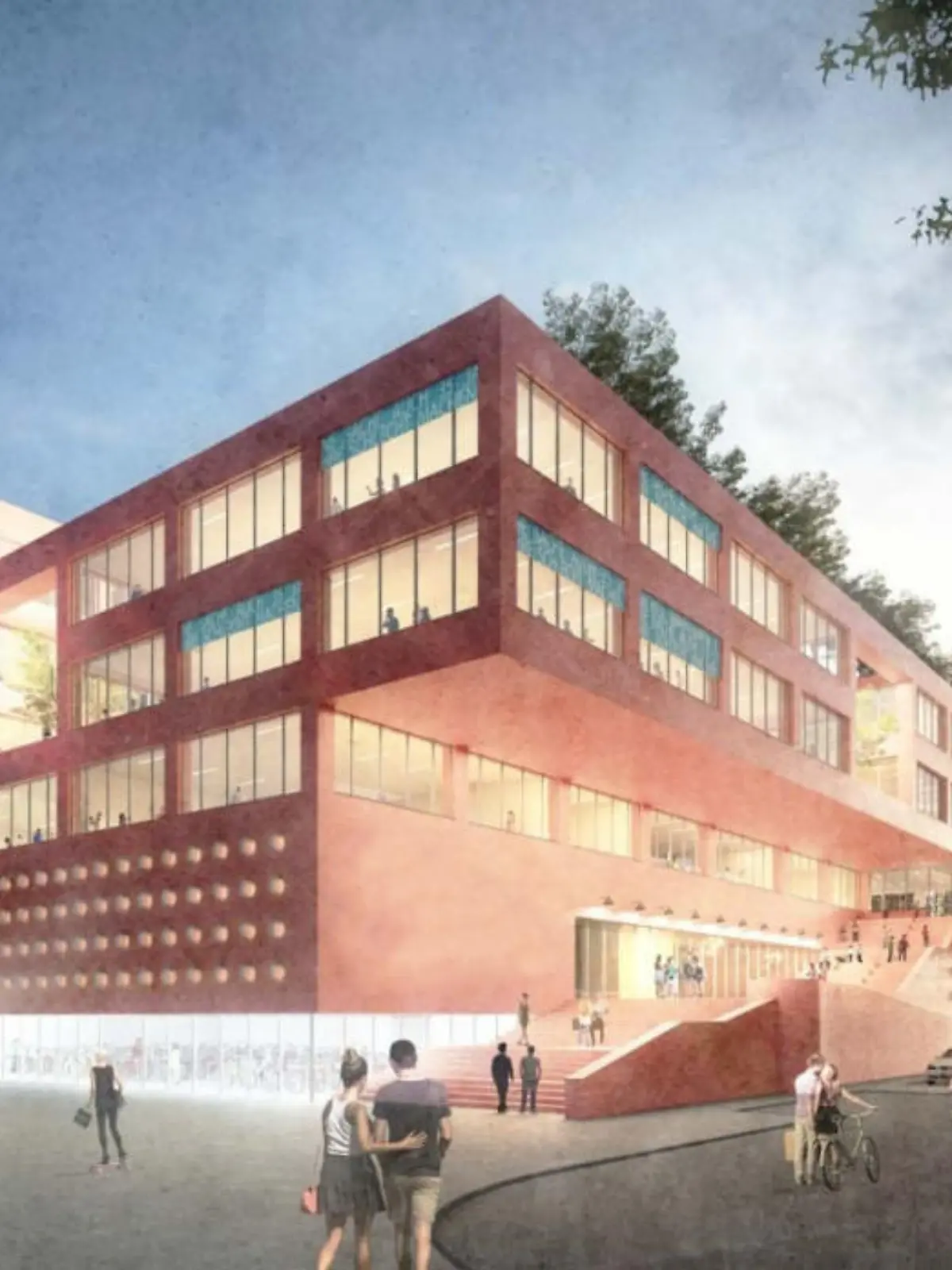 Der Neubau der Stadtteilschule Altona in Hamburg soll Anfang Oktober fertiggestellt werden,