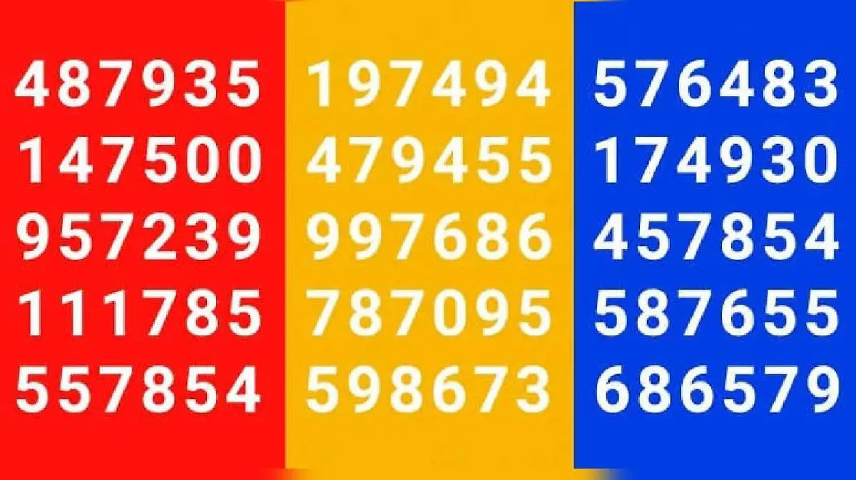 Viele Zahlen auf verschiedenen Farben