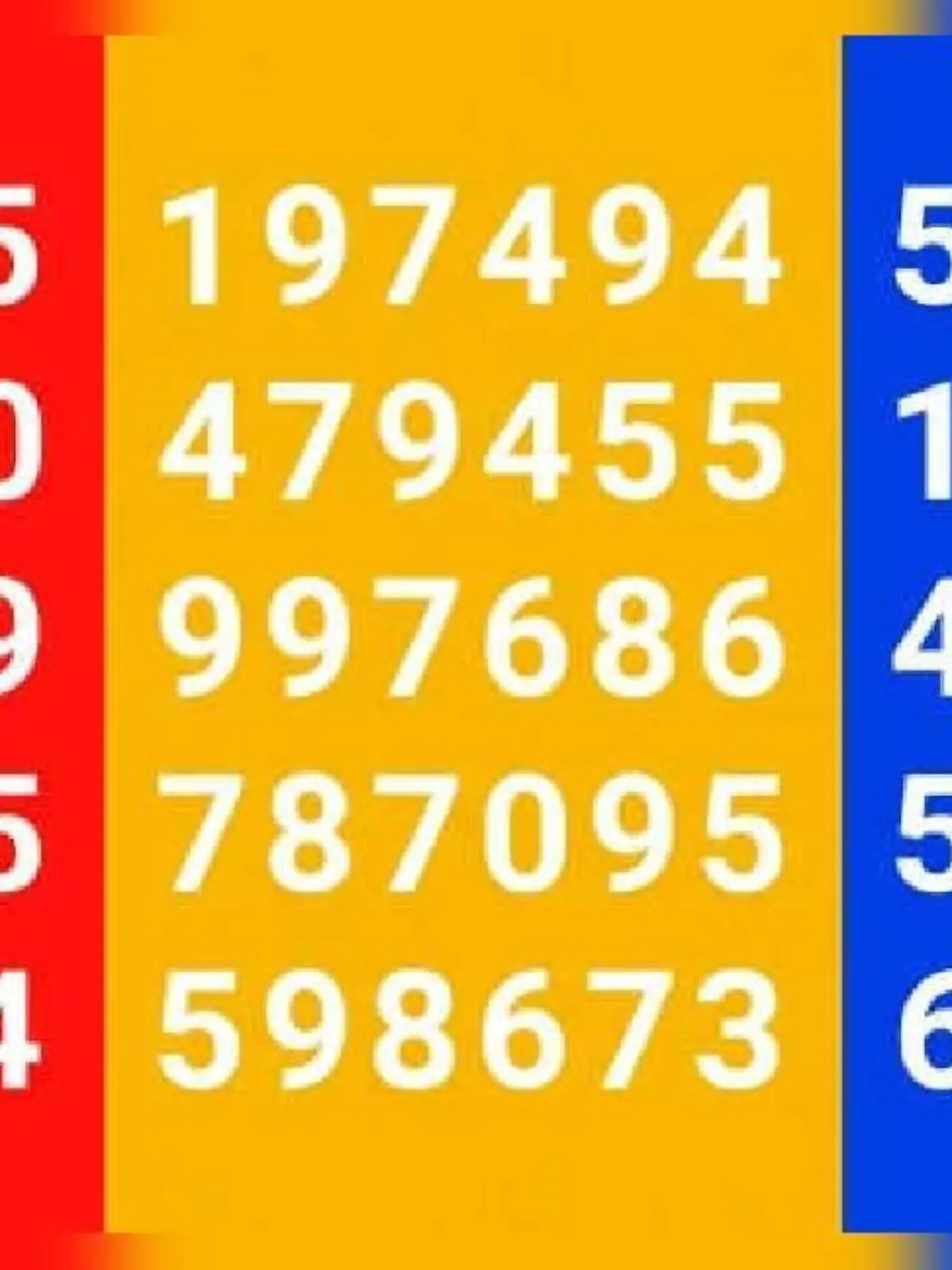 Viele Zahlen auf verschiedenen Farben