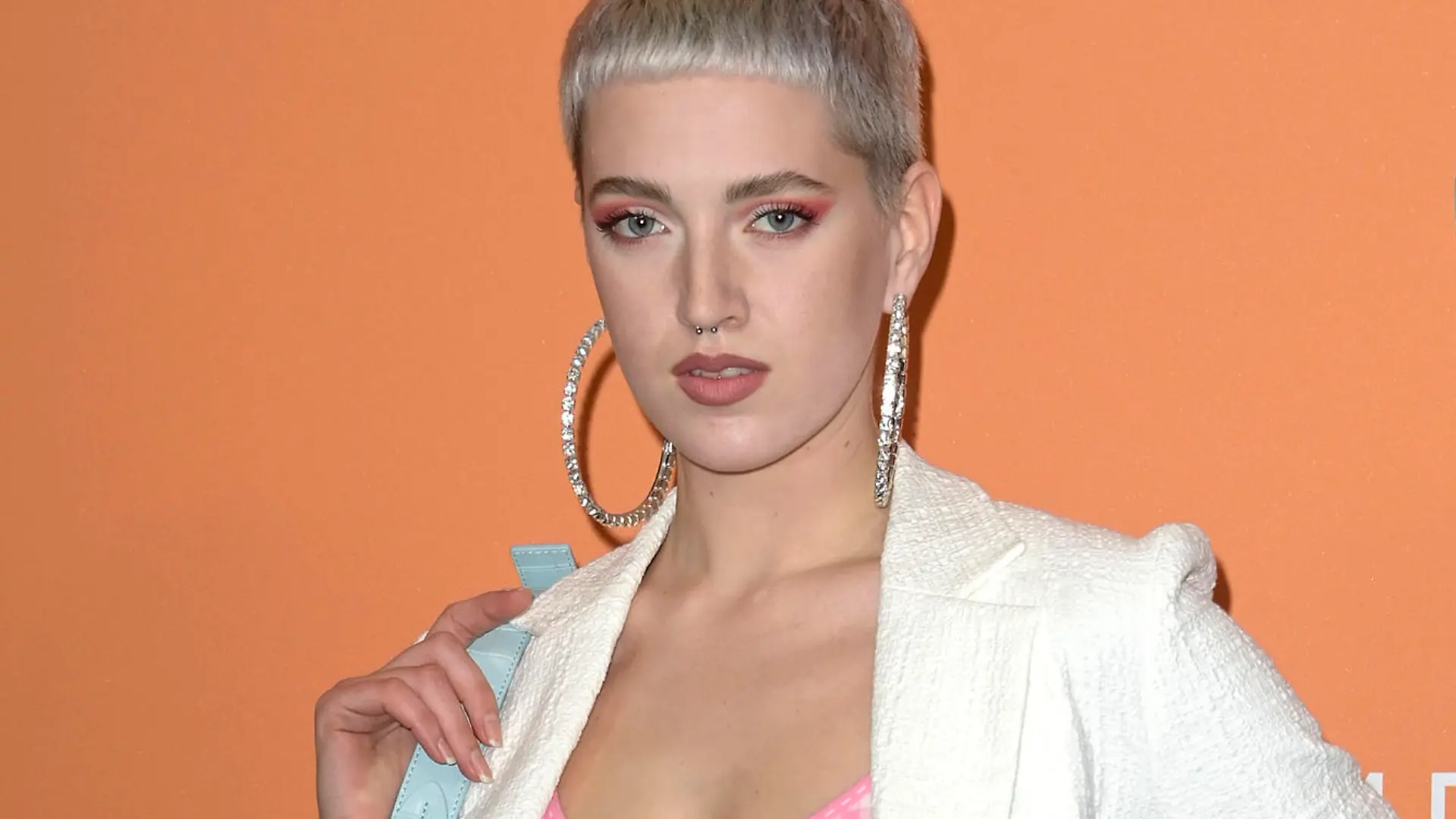 Lou-Anne Gleißenebner-Teskey bei der Marc Cain Fashion Show auf der Berlin Fashion Week Autumn/Winter 2023 in der Haupthalle vom Flughafen Tempelhof. Berlin, 18.01.2023