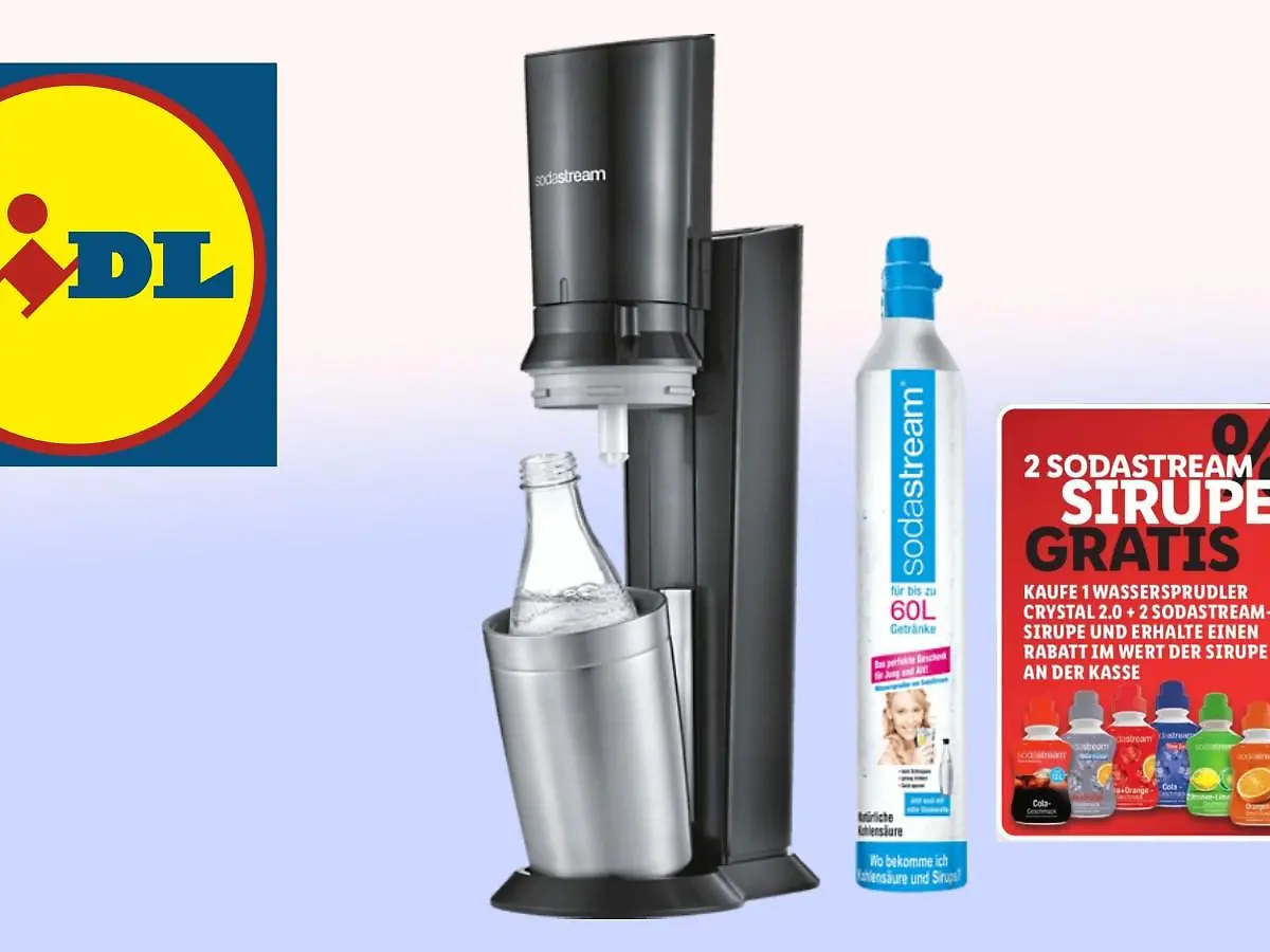Ab Montag in den Lidl-Filialen: SodaStream Crystal-Set