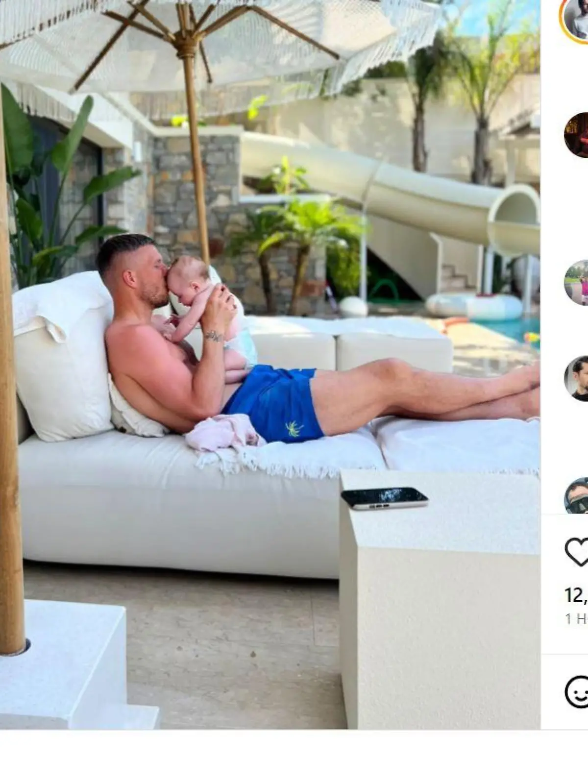 Lukas Podolski und Tochter Ella im Urlaub