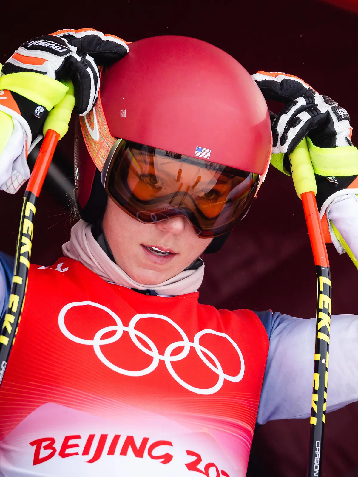  OLYMPICS - Winter Olympic Games, Olympische Spiele, Olympia, OS Beijing 2022 YANQING,CHINA,12.FEB.22 - OLYMPICS, ALPINE SKIING - Winter Olympic Games Beijing 2022, downhill training, ladies. Image shows Mikaela Shiffrin USA. PUBLICATIONxNOTxINxAUTxSUIxSWE GEPAxpictures/xDanielxGoetzhaber