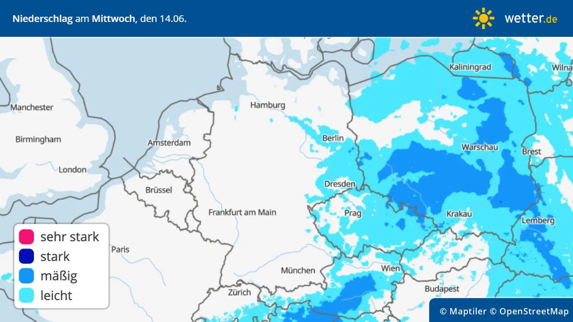 Etwas Regen bekommt der Osten am Mittwoch ab. Es ist zu wenig.