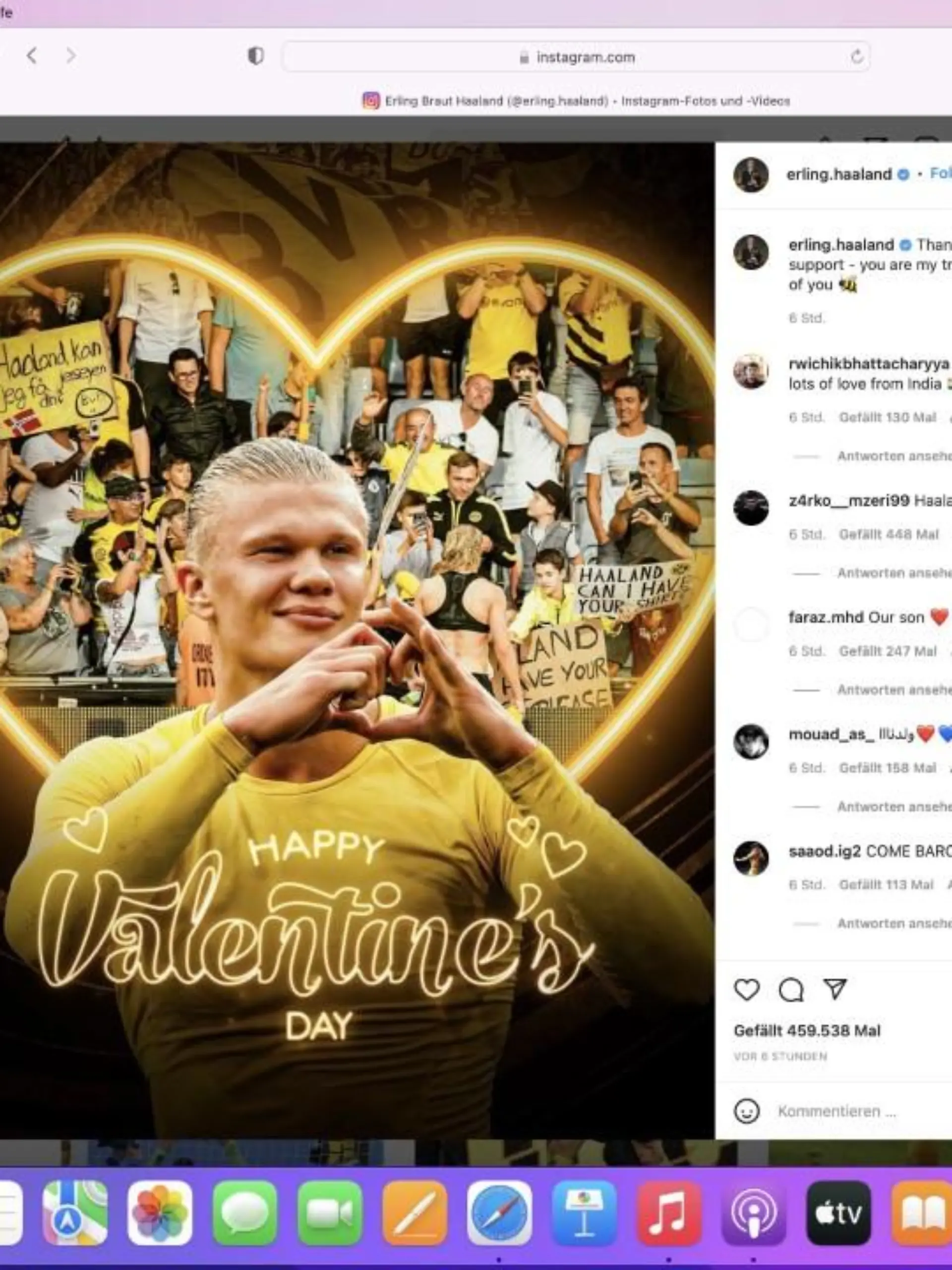 Erling Haaland mit einem besonderen Valentinsgeschenk für die Fans.