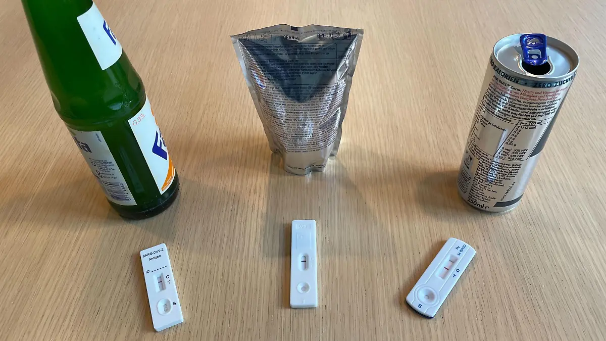 Corona-Schnelltest mit Getränken
