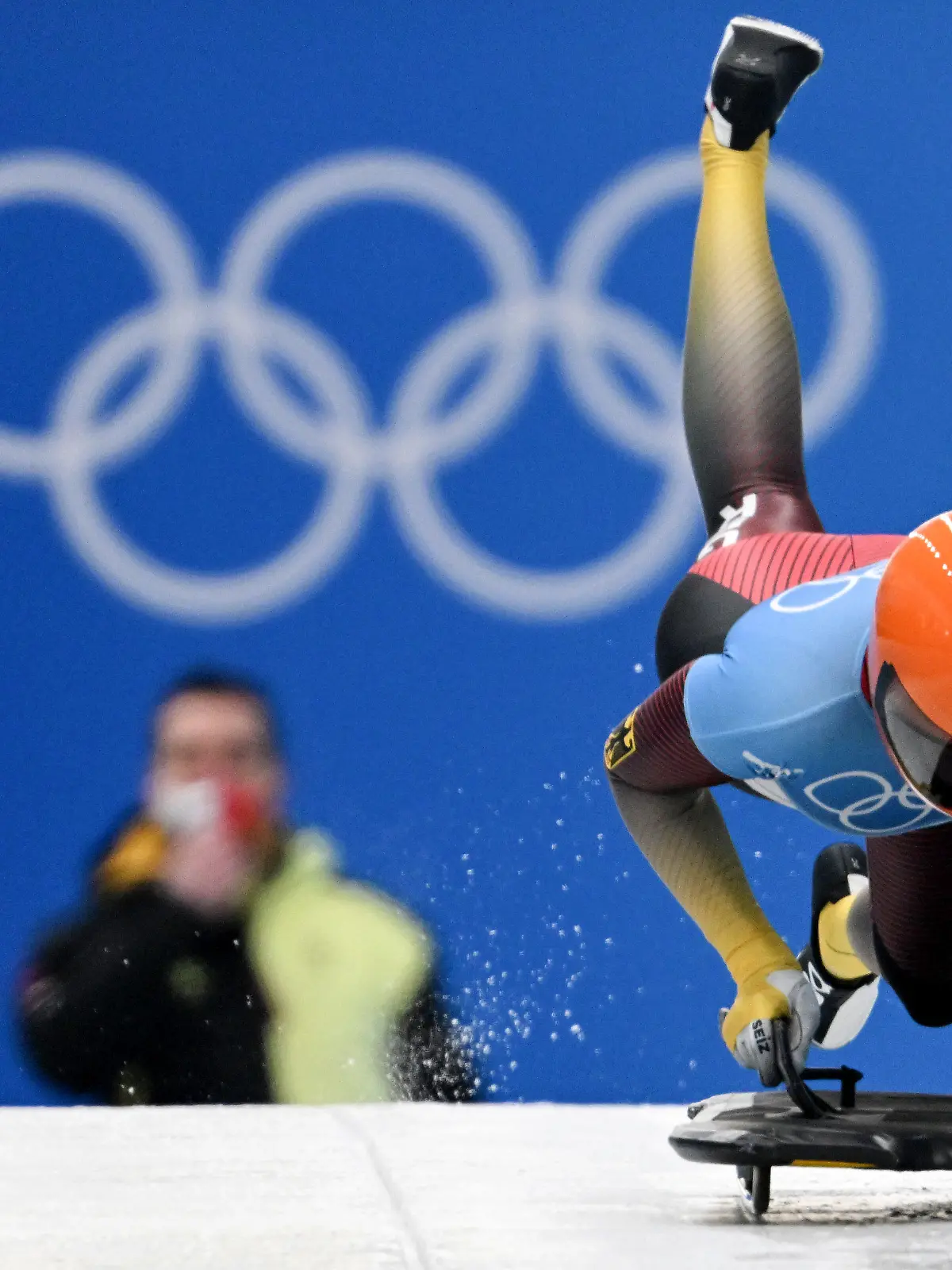 11.02.2022, China, Yanqing: Olympia, Skeleton, Frauen, Lauf 1, im National Sliding Centre, Hannah Neise aus Deutschland in Aktion. Foto: Robert Michael/dpa-Zentralbild/dpa +++ dpa-Bildfunk +++