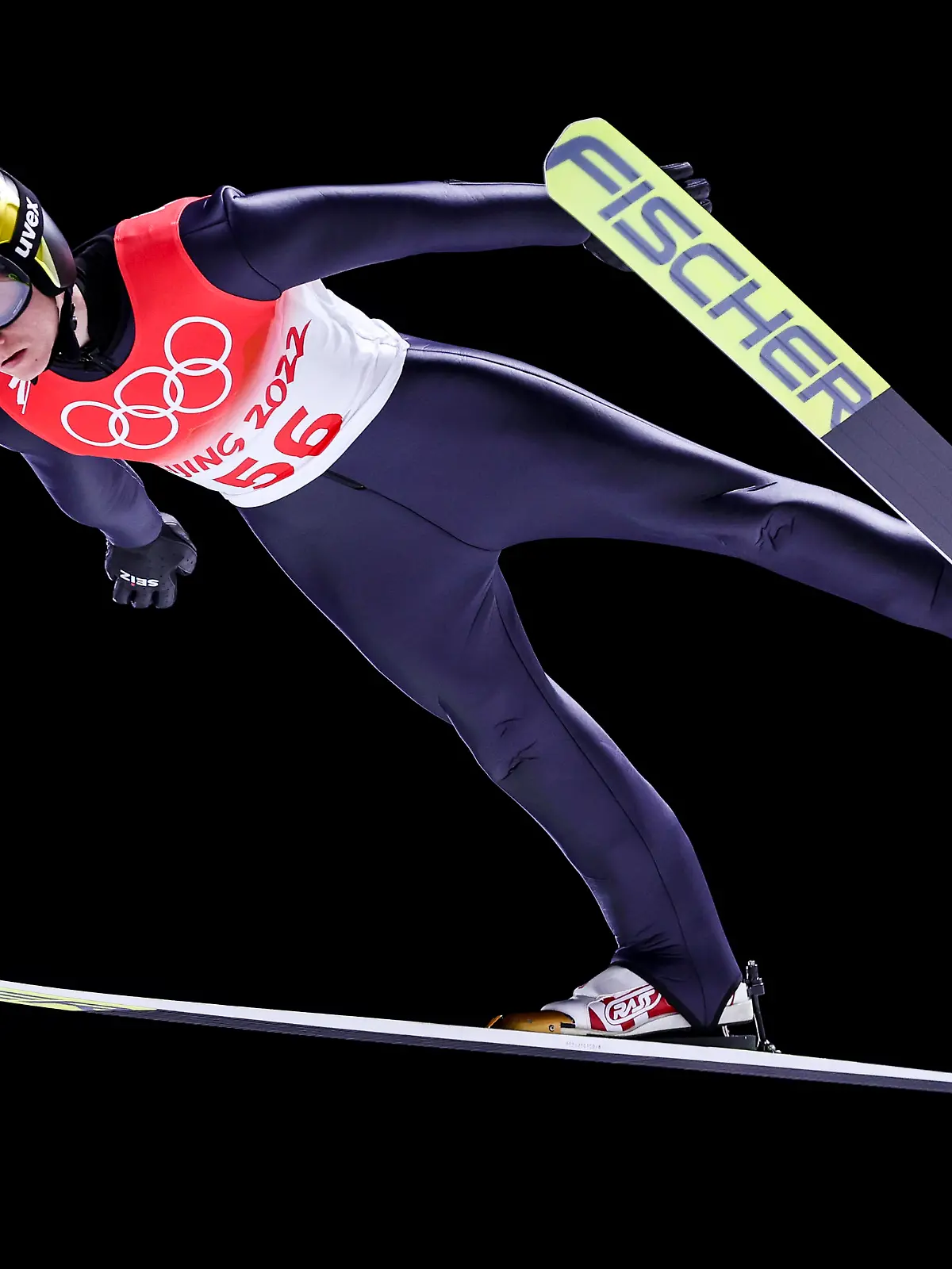  OLYMPICS - Winter Olympic Games, Olympische Spiele, Olympia, OS Beijing 2022 ZHANGJIAKOU,CHINA,11.FEB.22 - OLYMPICS, NORDIC SKIING, Ski jumping, Skispringen, Ski, nordisch - Winter Olympic Games Beijing 2022, large hill, men, qualification. Image shows Karl Geiger GER. PUBLICATIONxNOTxINxAUTxSUIxSWE GEPAxpictures/xPatrickxSteiner