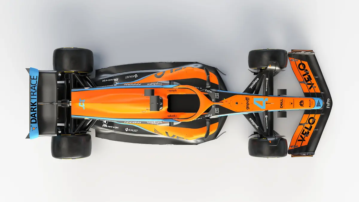 Der neue McLaren MCL36 für die Saison 2022 von oben,