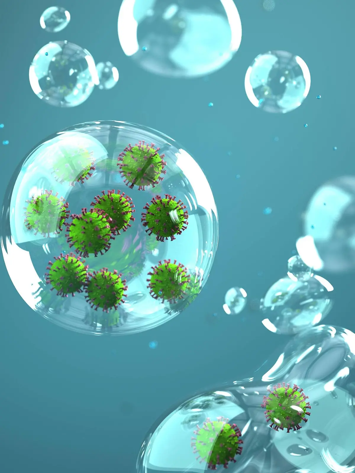  Droplet Infection Corona Virus Corona virus in the droplets. 3d illustration.