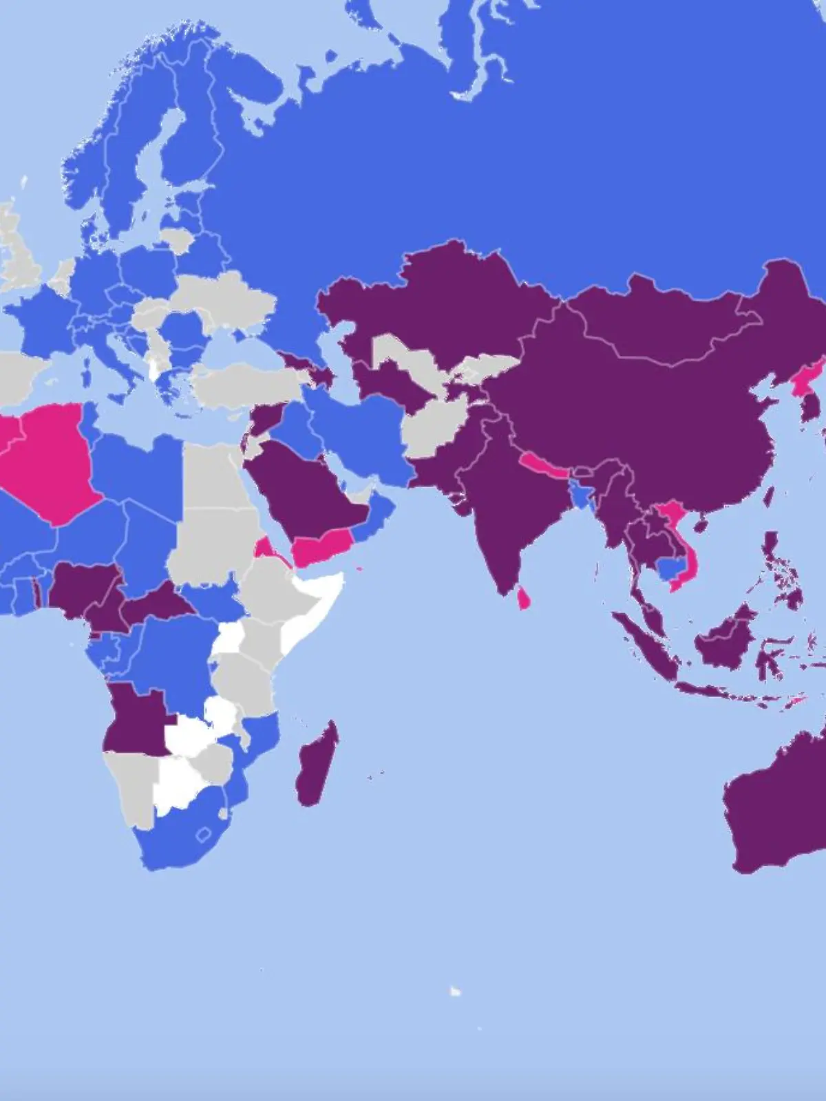 Travel Risk Map der Unternehmen "SOS International" und "Control Risks"