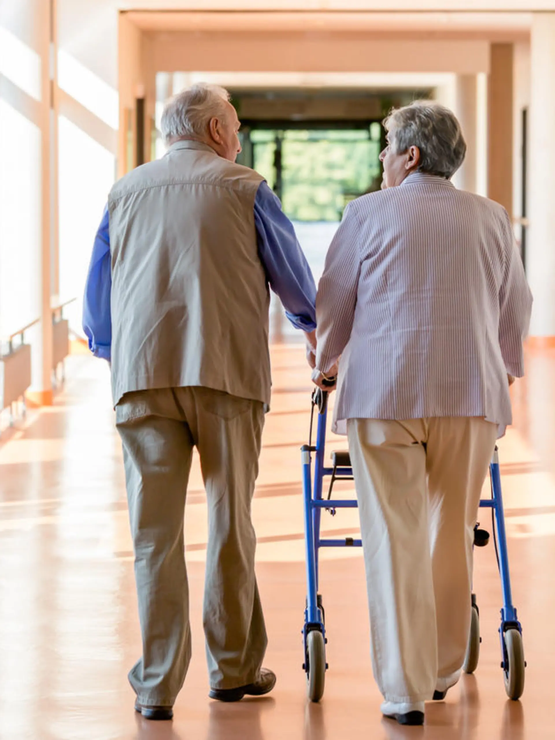 Senior couple with walking frame