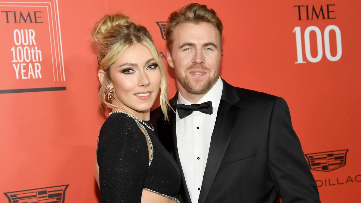 26.04.2023, USA, New York: Mikaela Shiffrin und Aleksander Aamodt Kilde kommen zur Time100-Gala zur Ehrung der 100 einflussreichsten Menschen der Welt in der Frederick P. Rose Hall im Jazz at Lincoln Center. Foto: Evan Agostini/Invision via AP/dpa +++ dpa-Bildfunk +++