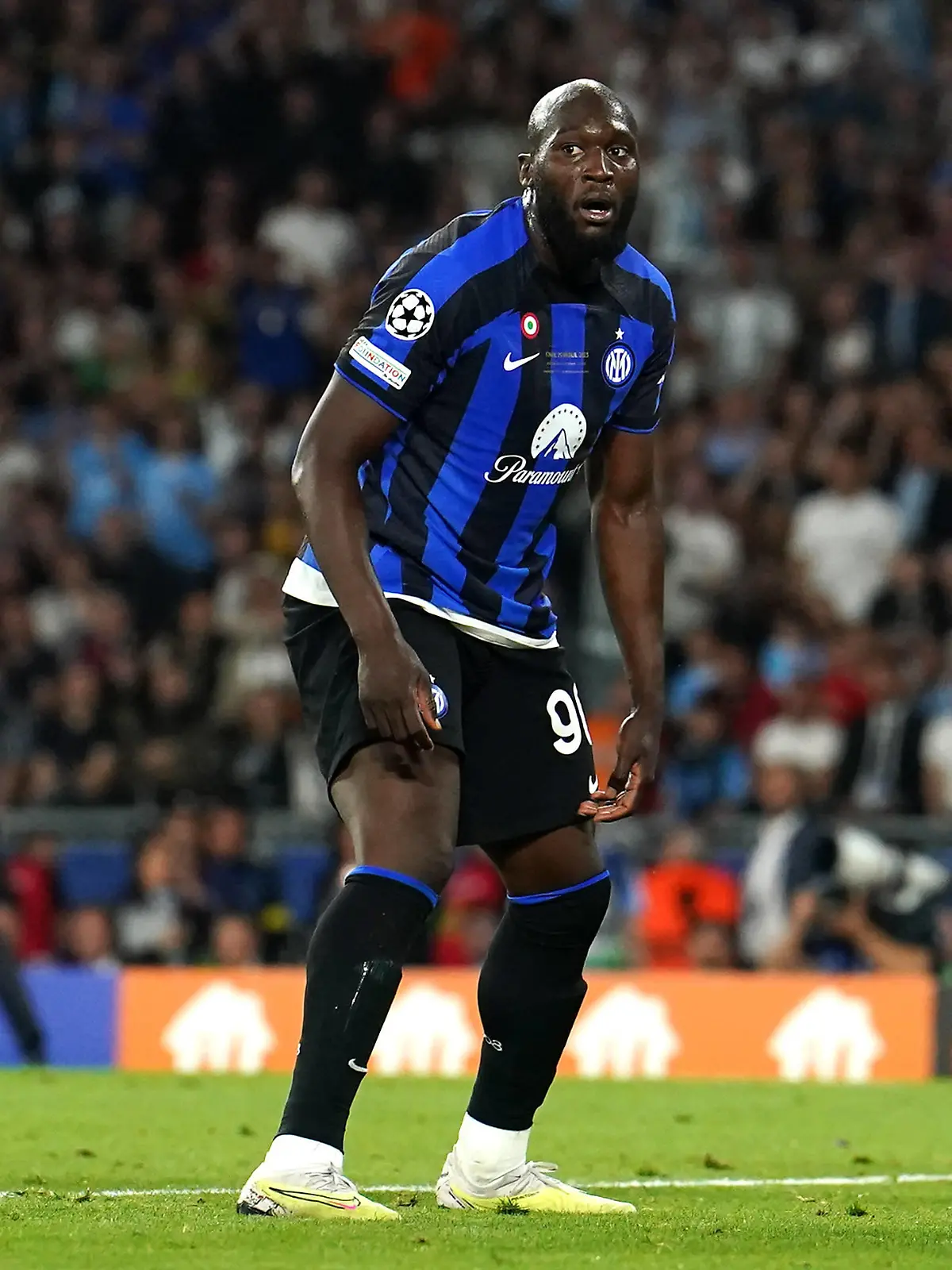 Manchester City v Inter Milan - UEFA Champions League - Final - Ataturk Olympic Stadium Inter Milan s Romelu Lukaku rues a missed chance during the UEFA Champions League final match at the Ataturk Olympic Stadium, Istanbul. Picture date: Saturday June 10, 2023. Use subject to restrictions. Editorial use only, no commercial use without prior consent from rights holder. PUBLICATIONxNOTxINxUKxIRL Copyright: xMartinxRickettx 72558431
