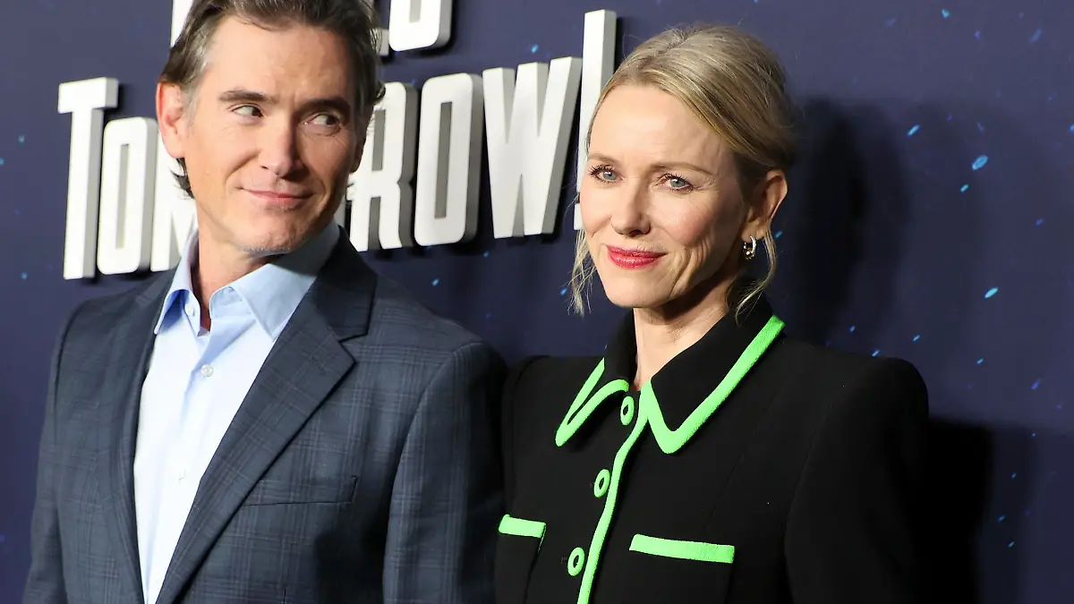 Billy Crudup, left, and Naomi Watts attend the premiere of Apple TV 's "Hello Tomorrow" at The Whitby Hotel on Wednesday, Feb. 15, 2023, in New York. (Photo by CJ Rivera/Invision/AP)
