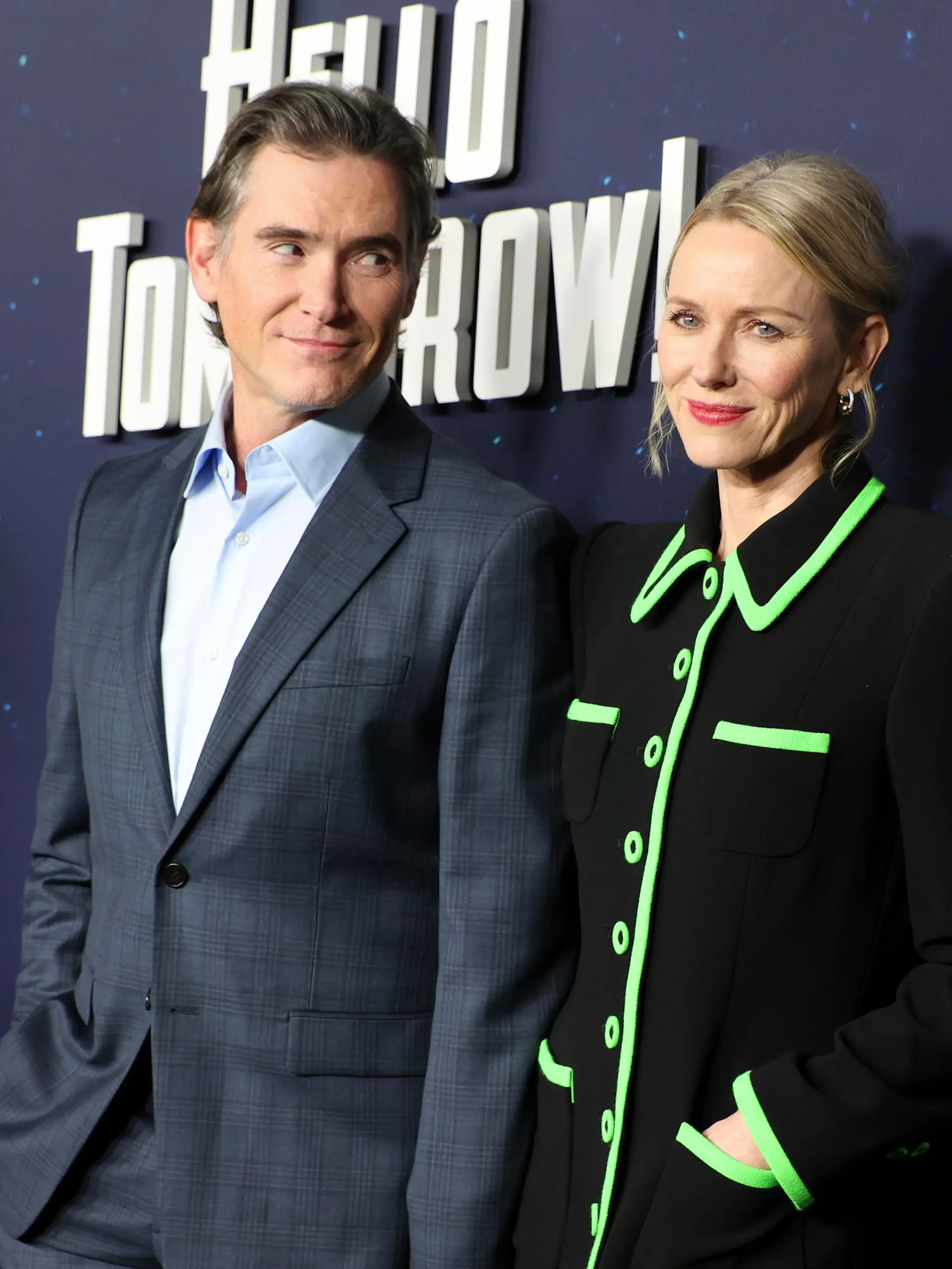 Billy Crudup, left, and Naomi Watts attend the premiere of Apple TV 's "Hello Tomorrow" at The Whitby Hotel on Wednesday, Feb. 15, 2023, in New York. (Photo by CJ Rivera/Invision/AP)