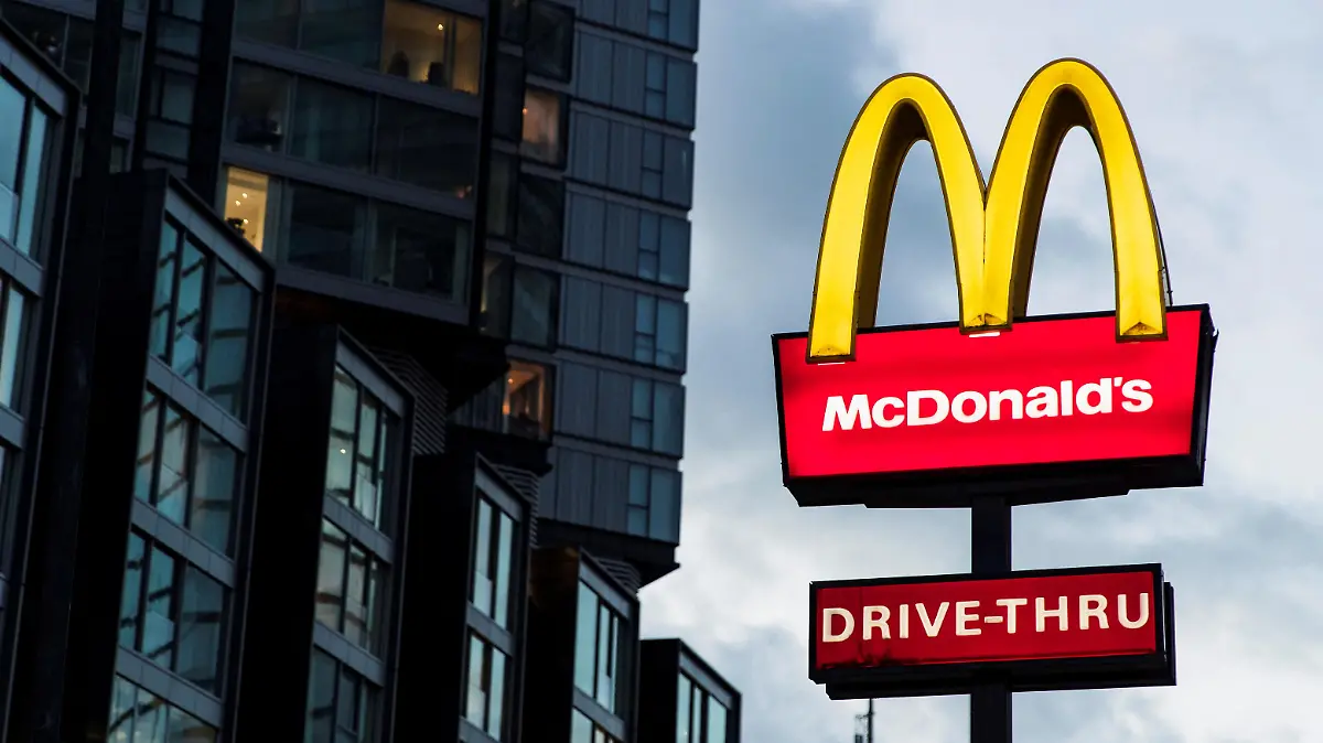 A view shows a sign outside a McDonald's drive-thru restaurant in London, Britain, December 10, 2021. Picture taken December 10, 2021. REUTERS/May James