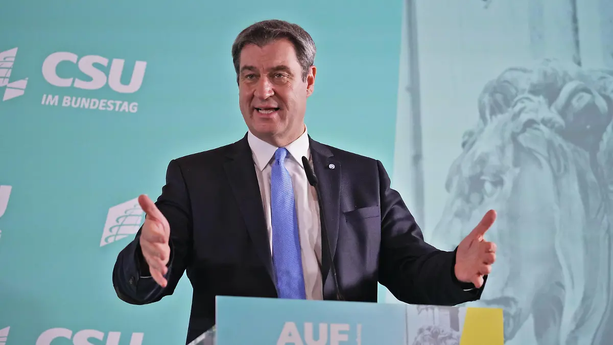  Markus Söder, Bayerischer Ministerpräsident, Parteivorsitzender der CSU Aufbruch22 - Klausur der CSU im Bundestag, Pressekonferenz am 3.2.2022 in Berlin Berlin Amplifier, Berlin Berlin GER