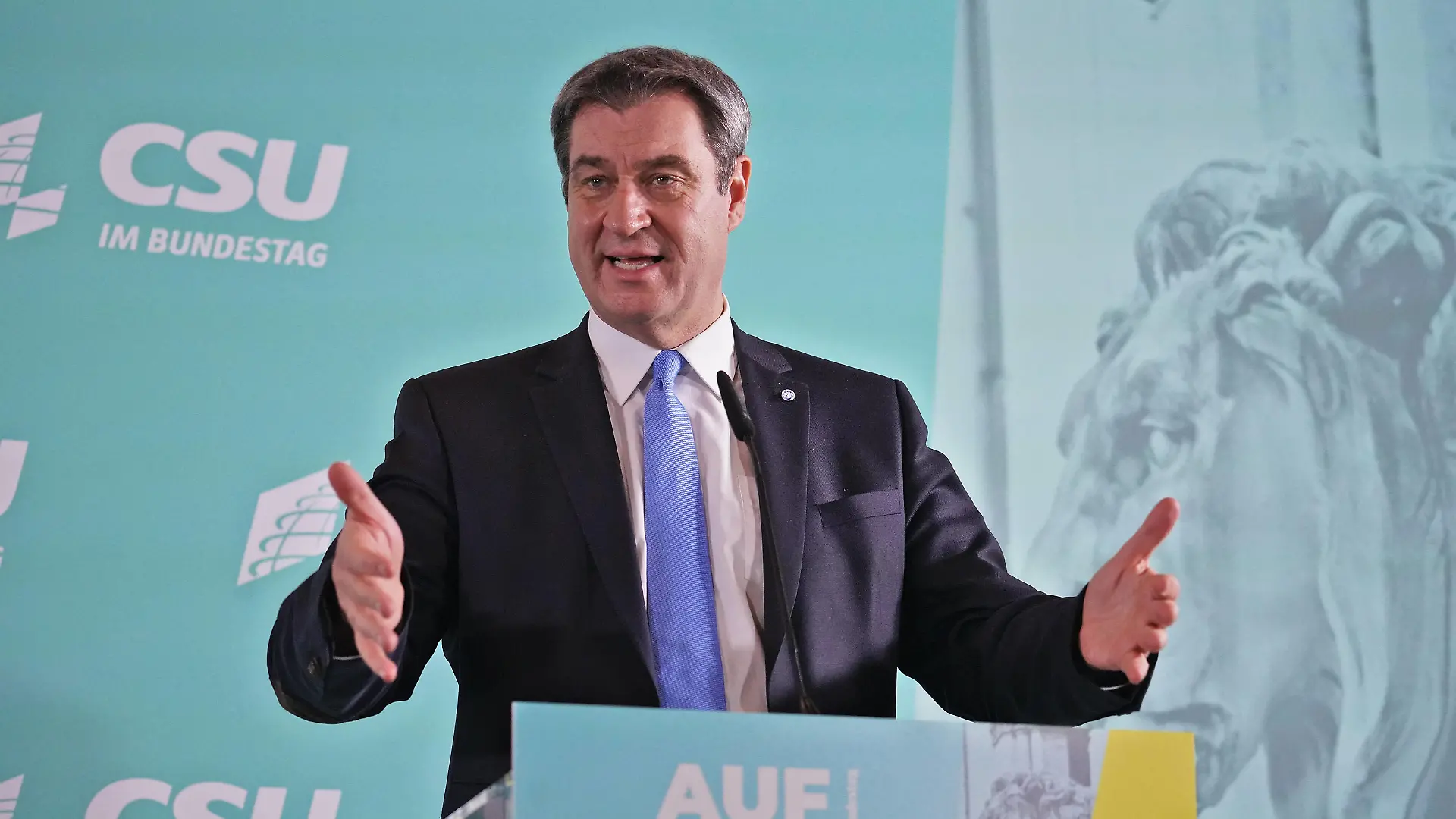 Markus Söder, Bayerischer Ministerpräsident, Parteivorsitzender der CSU Aufbruch22 - Klausur der CSU im Bundestag, Pressekonferenz am 3.2.2022 in Berlin Berlin Amplifier, Berlin Berlin GER
