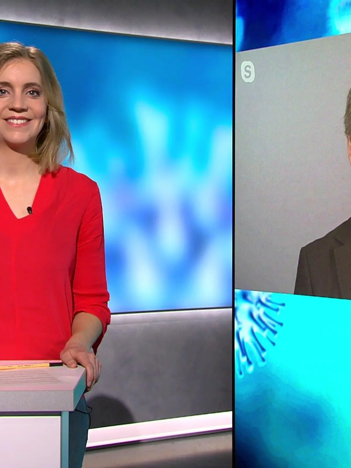 Nele Balgo spricht mit Prof. Alexander Kekulé