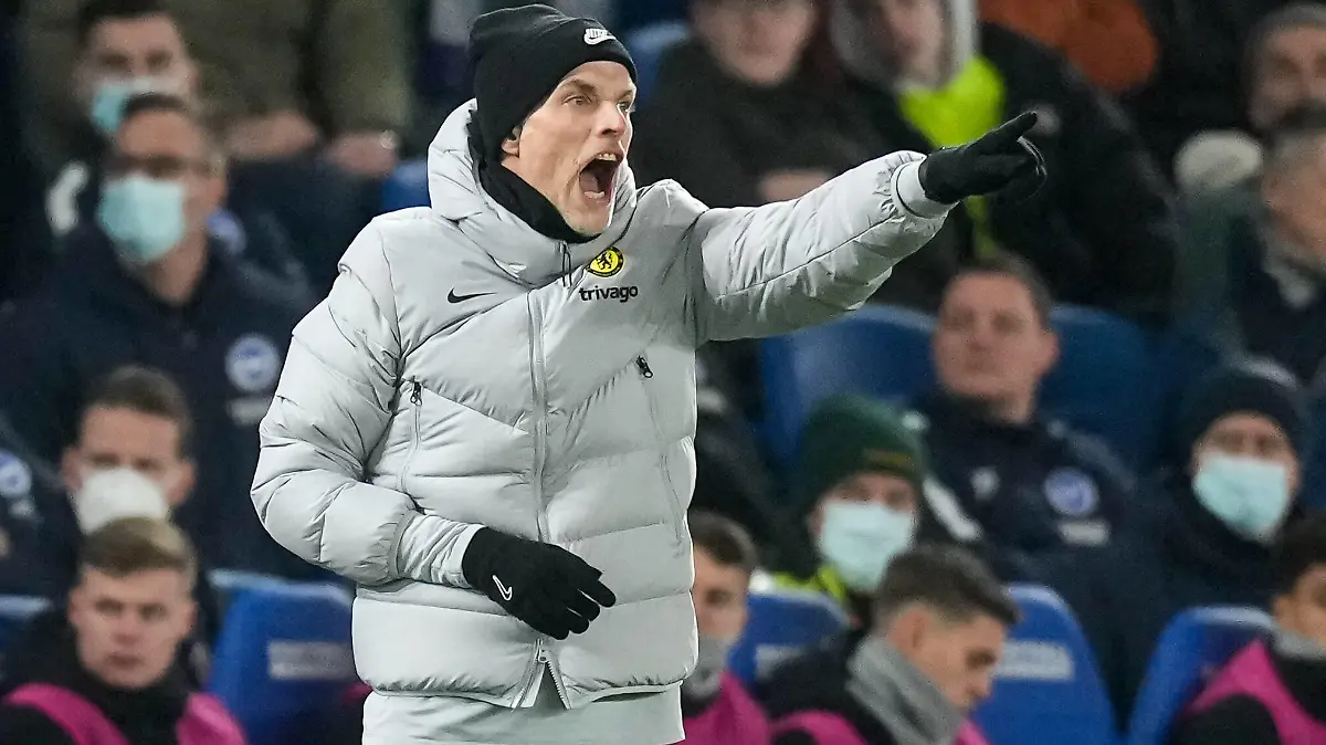 Chelsea manager Thomas Tuchel during the Premier League match between Brighton and Hove Albion and Chelsea at the American Express Community Stadium, Brighton and Hove, England on 18 January 2022. PUBLICATIONxNOTxINxUK Copyright: xAndyxRowlandx PMI-4699-0040