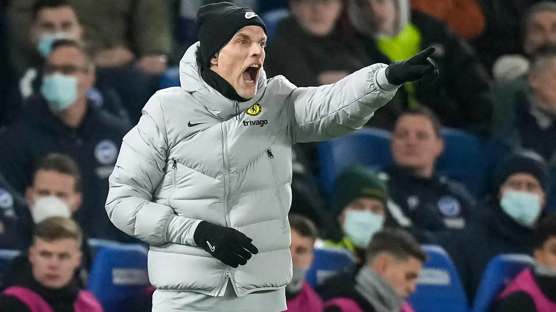 Chelsea manager Thomas Tuchel during the Premier League match between Brighton and Hove Albion and Chelsea at the American Express Community Stadium, Brighton and Hove, England on 18 January 2022. PUBLICATIONxNOTxINxUK Copyright: xAndyxRowlandx PMI-4699-0040