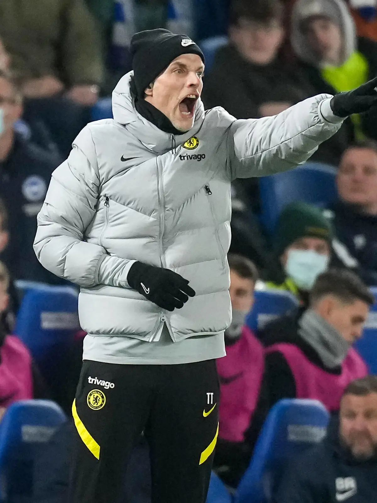  Chelsea manager Thomas Tuchel during the Premier League match between Brighton and Hove Albion and Chelsea at the American Express Community Stadium, Brighton and Hove, England on 18 January 2022. PUBLICATIONxNOTxINxUK Copyright: xAndyxRowlandx PMI-4699-0040