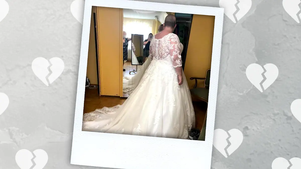Hier probiert Sarah E. ihr Brautkleid an. Doch zur kirchlichen Trauung soll es nicht mehr kommen.