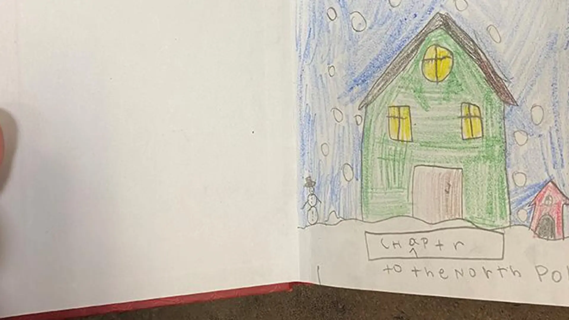 Ein Haus in einer Schneelandschaft, gemalt bei Dillon Helbig