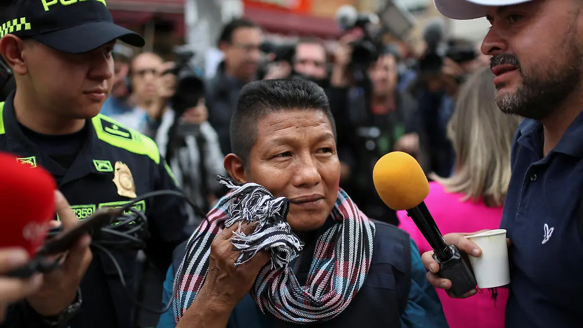 Fidencio Valencia, the grandfather of child survivors of a Cessna 206 plane that crashed in thick jungle, looks on, near the central military hospital, where the child survivors are hospitalized, in Bogota, Colombia June 10, 2023. REUTERS/Luisa Gonzalez