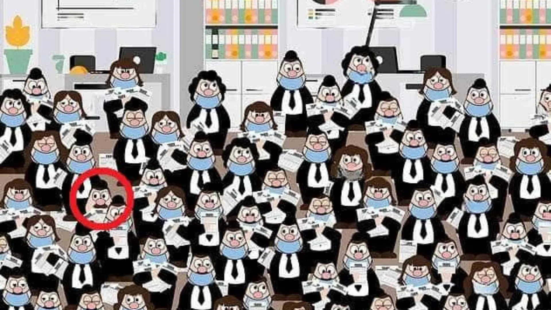 Auflösung Suchbild Mann ohne Maske